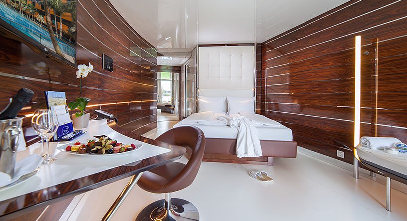 sleek mega yacht